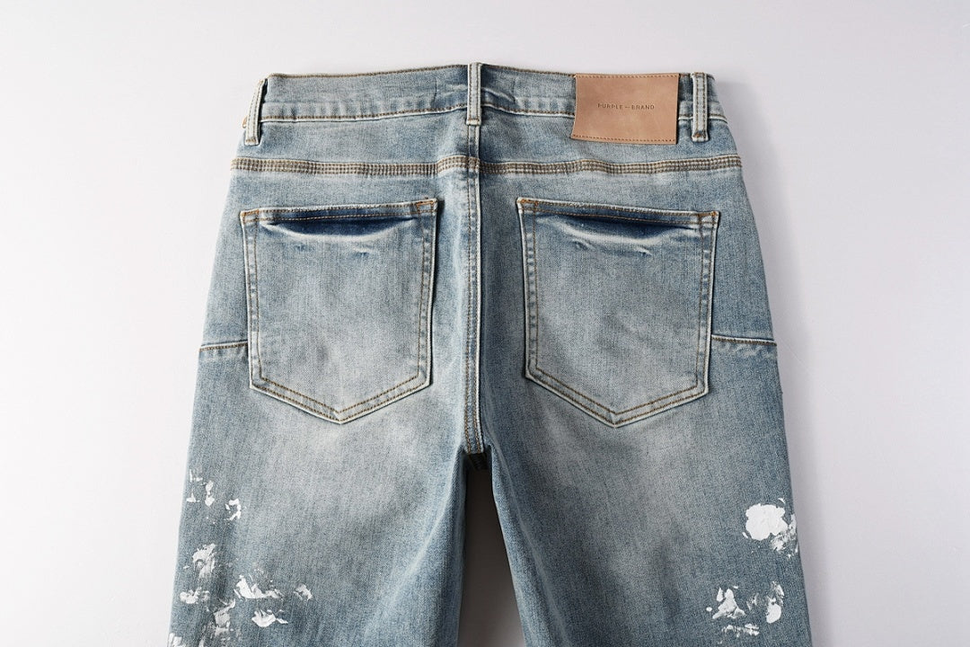 Purple Brand Crystal Diamond Jeans #9136-5