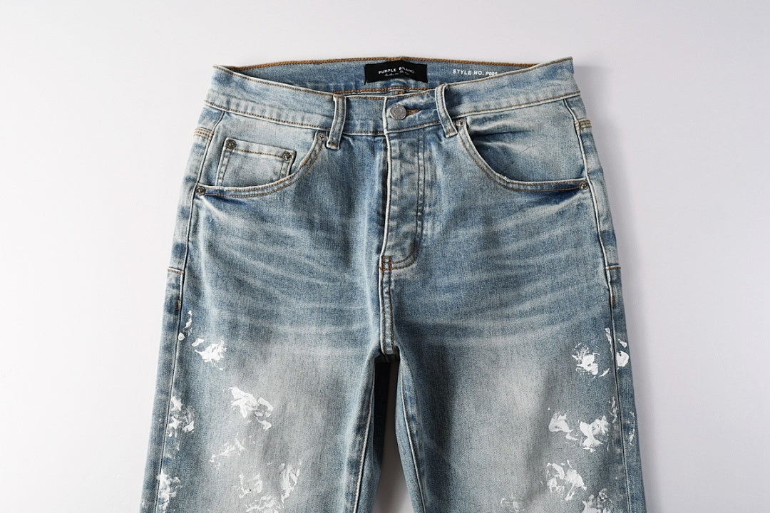 Purple Brand Crystal Diamond Jeans #9136-5
