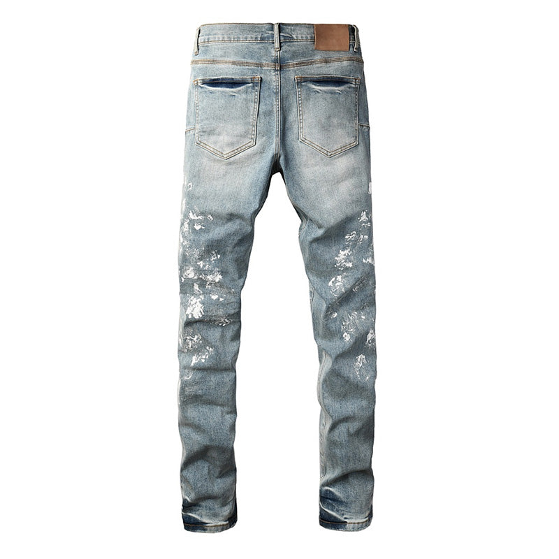 Purple Brand Crystal Diamond Jeans #9136-5