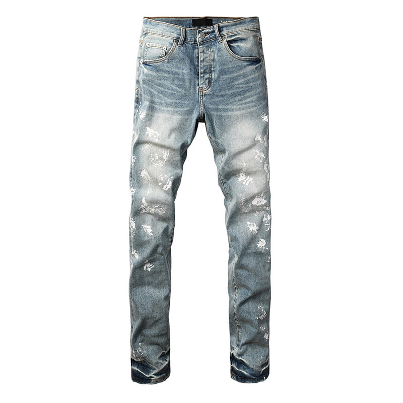 Purple Brand Crystal Diamond Jeans #9136-5