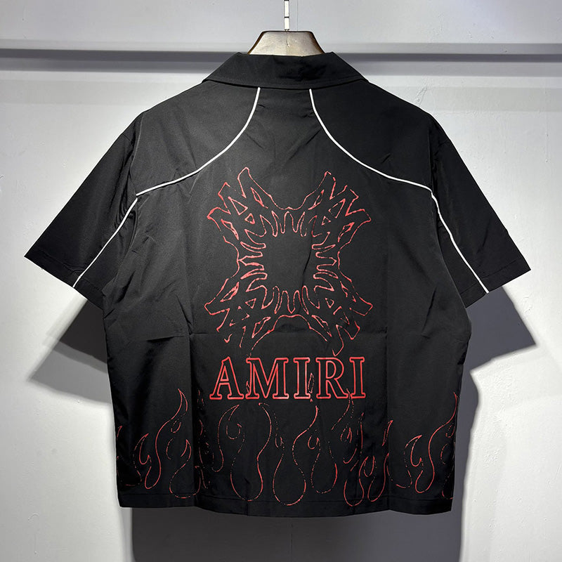 AMIRI Convertible-Collar Printed Silk-Twill Shirt