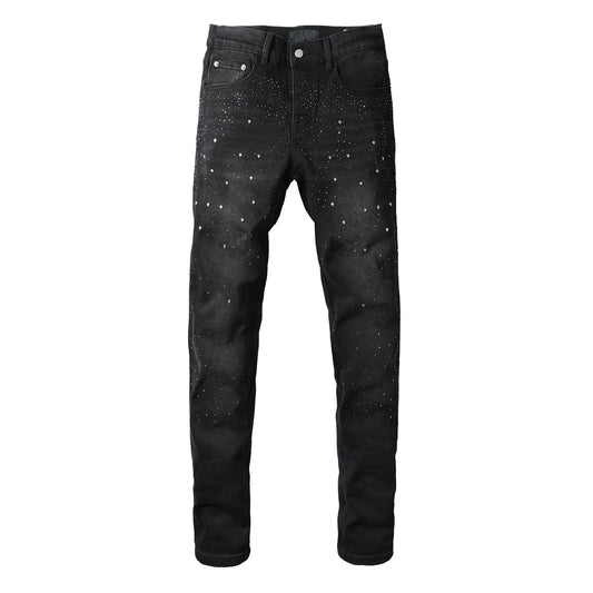 Purple Brand Crystal Diamond Jeans #9130